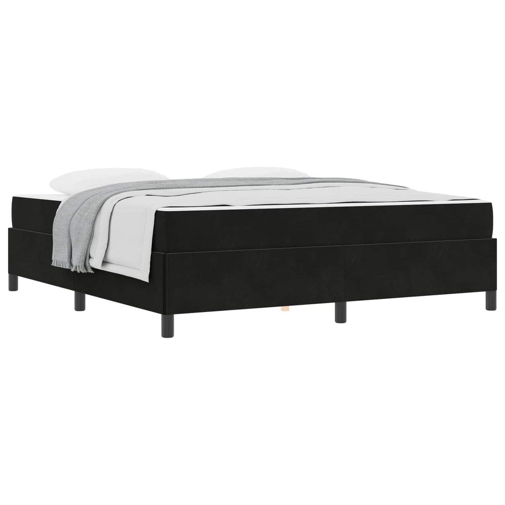 Estructura de cama con colchón Negro 180 x 200 cm tela