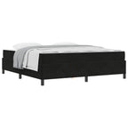 Estructura de cama con colchón Negro 180 x 200 cm tela