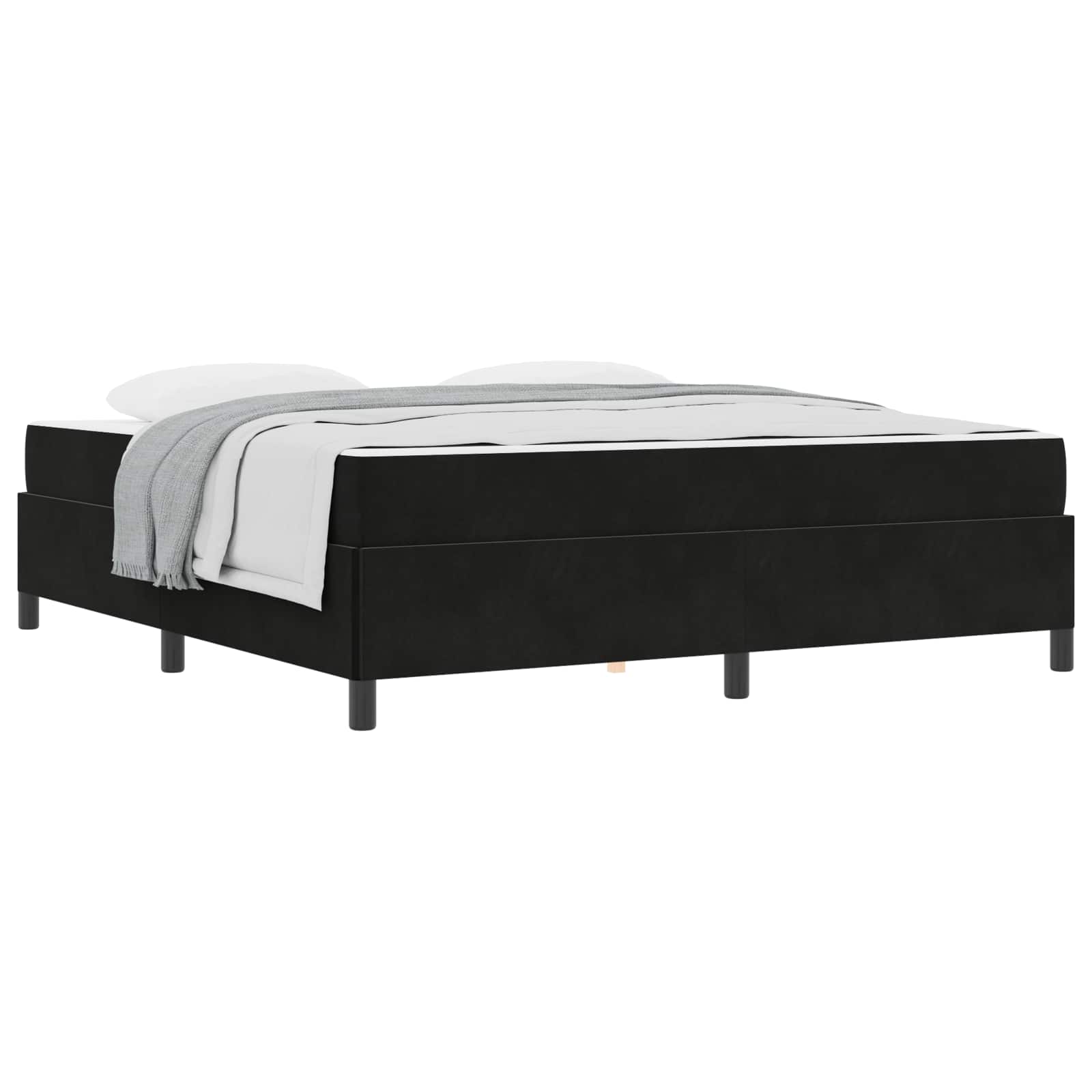 Estructura de cama con colchón Negro 180 x 200 cm tela