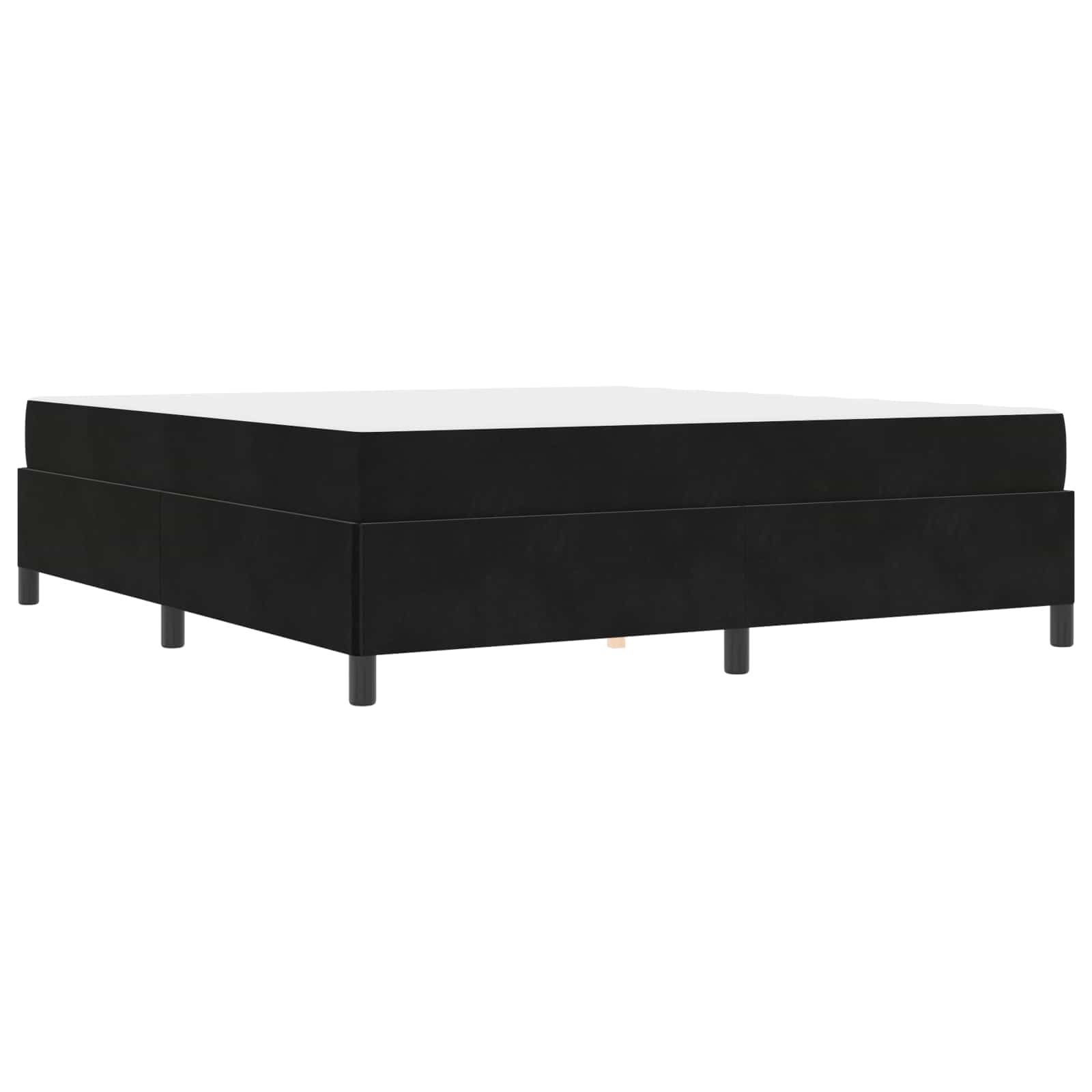 Estructura de cama con colchón Negro 180 x 200 cm tela