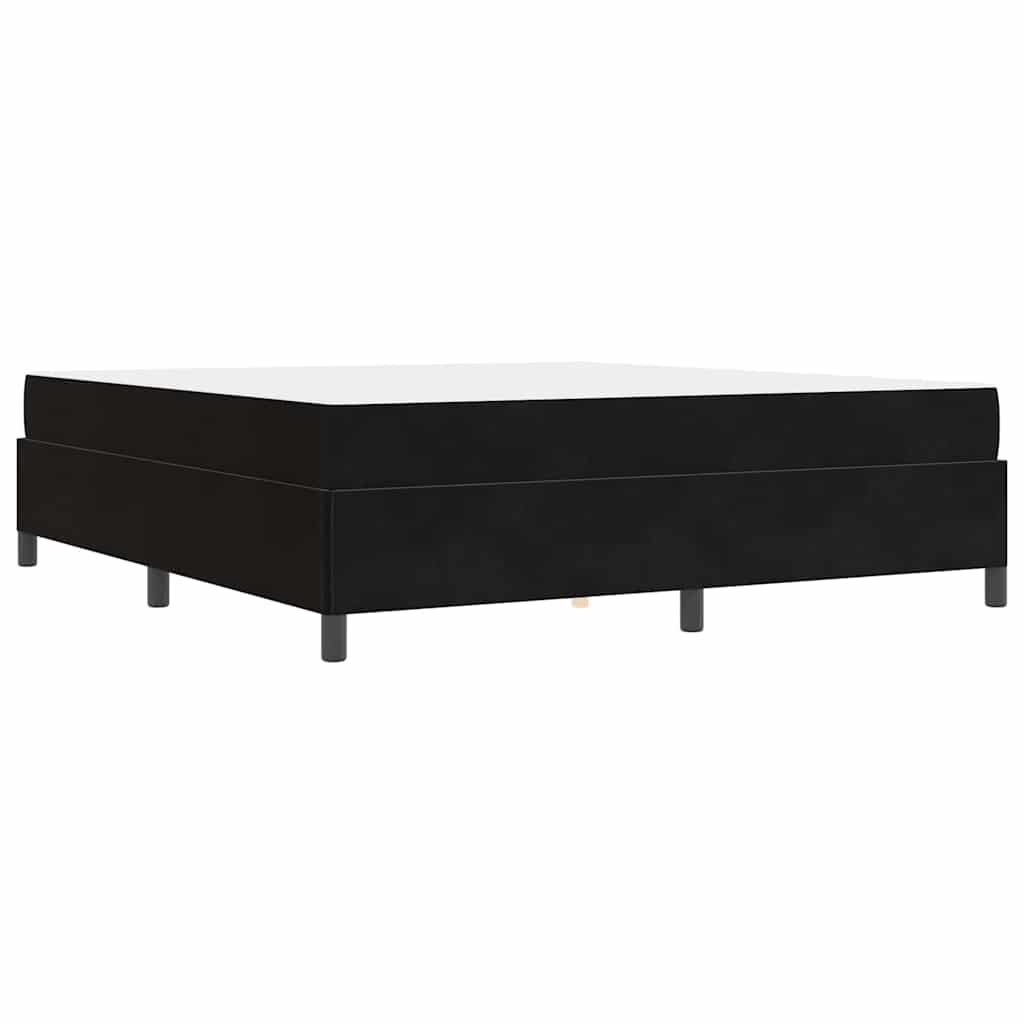 Estructura de cama con colchón Negro 180 x 200 cm tela