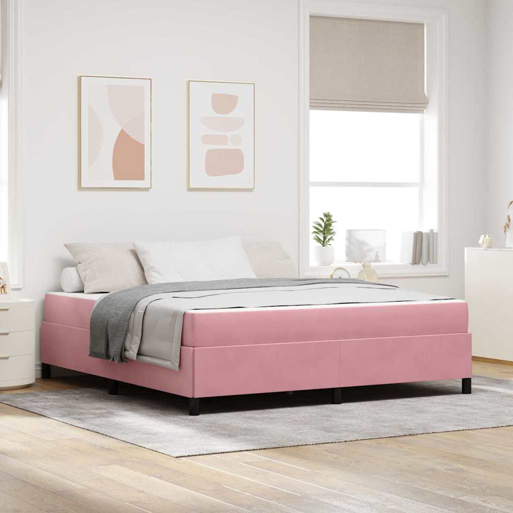 Estrutura de cama com colchão Rosa 100 x 200 cm tecido