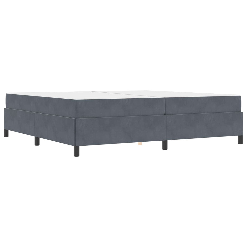 Estructura de cama con colchón Gris oscuro 200 x 200 cm tela