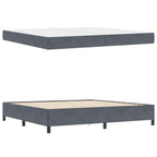 Estructura de cama con colchón Gris oscuro 200 x 200 cm tela