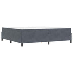 Estructura de cama con colchón Gris oscuro 200 x 200 cm tela