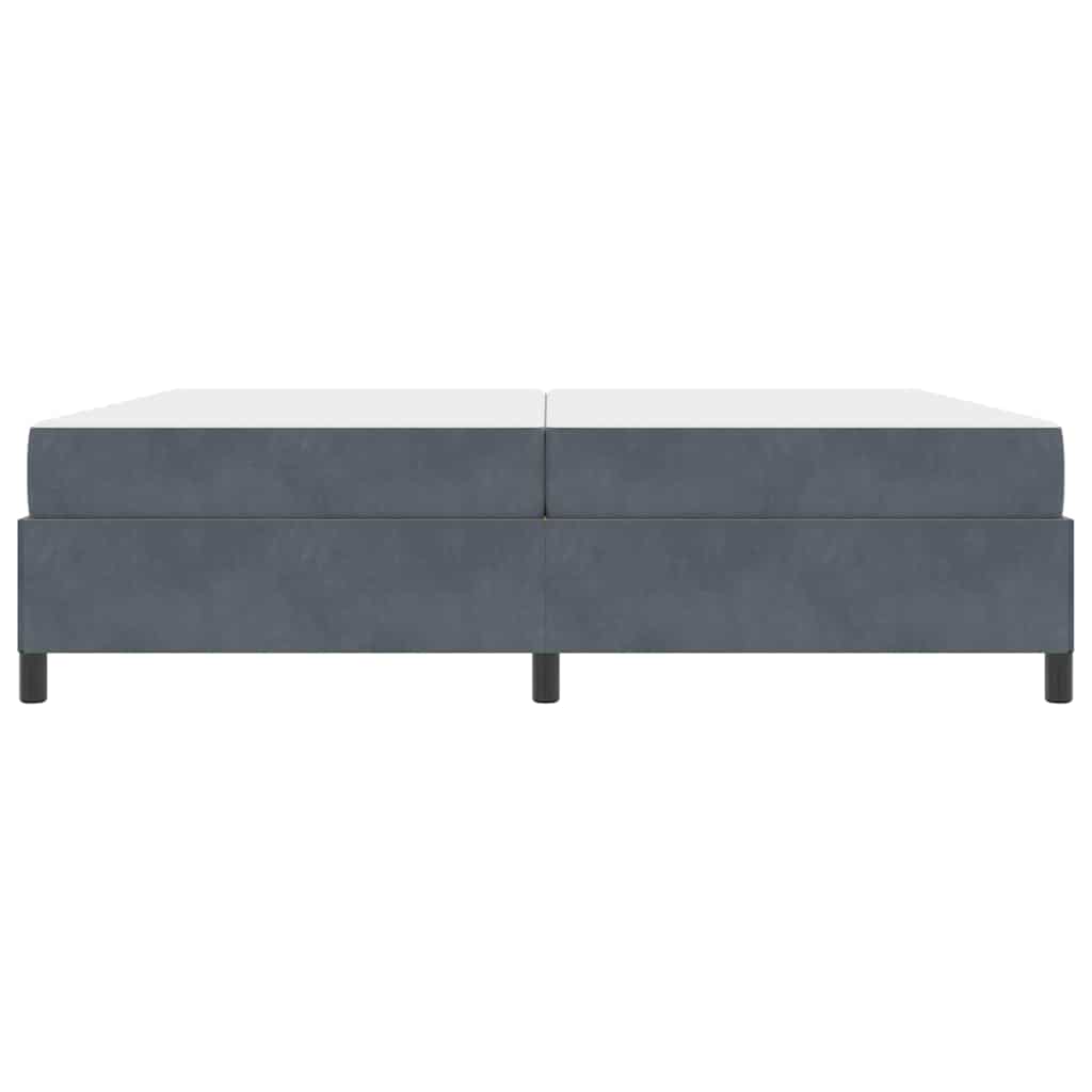 Estructura de cama con colchón Gris oscuro 200 x 200 cm tela