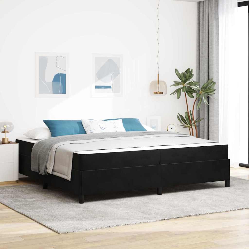 Estrutura de cama com colchão Preto 180 x 200 cm tecido