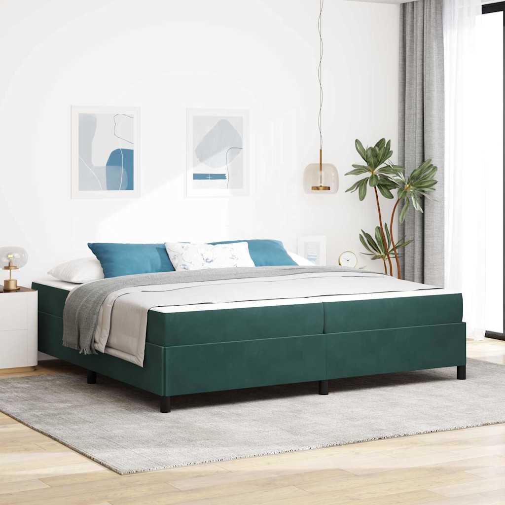 Estrutura de cama com colchão Verde-escuro 100 x 200 cm tecido