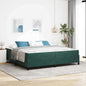 Estrutura de cama com colchão Verde-escuro 100 x 200 cm tecido
