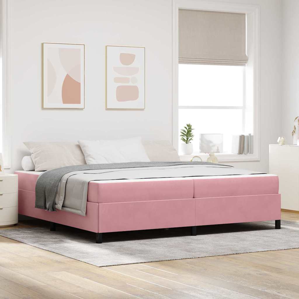 Estrutura de cama com colchão Rosa 100 x 200 cm tecido