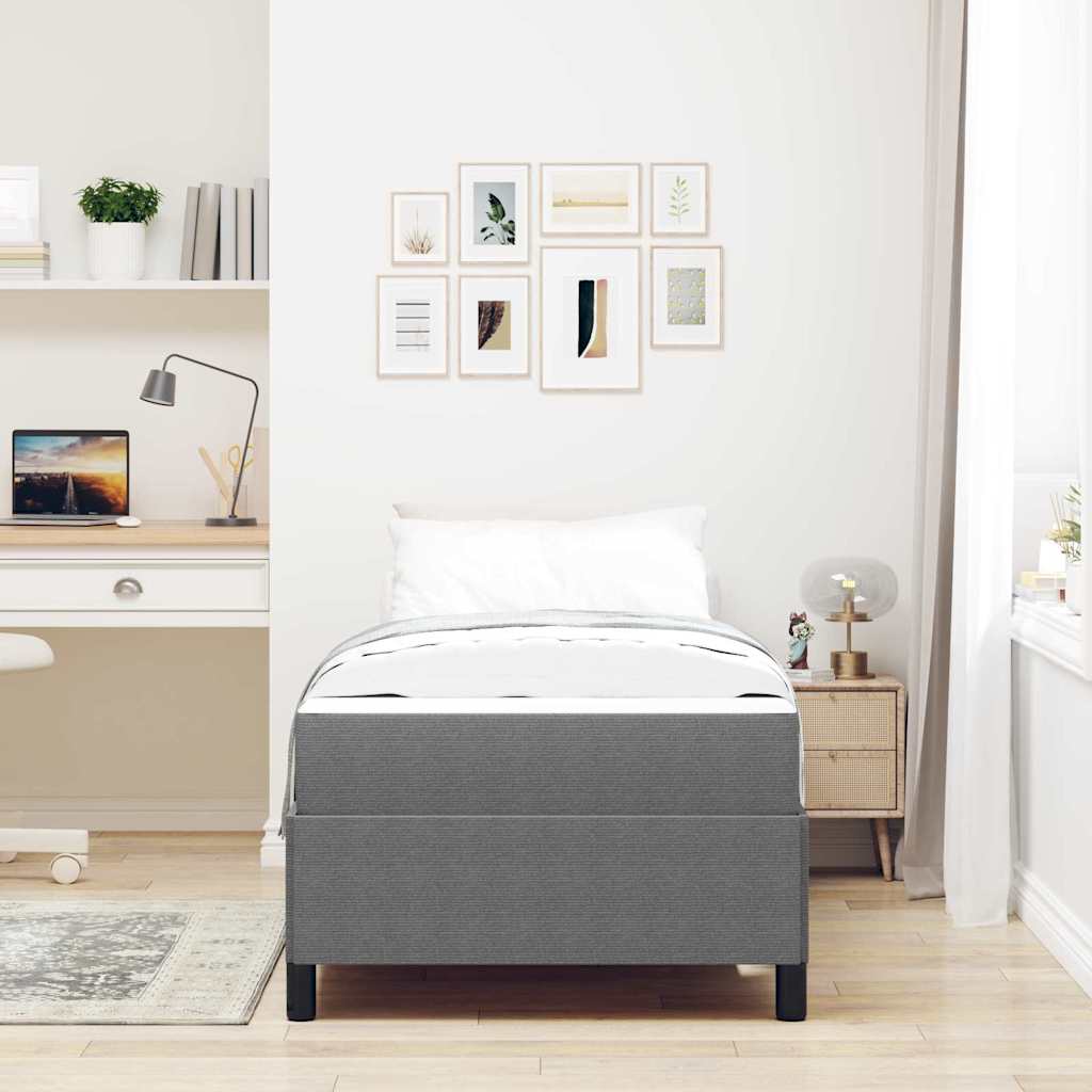 Estructura de cama con colchón Gris Claro 80 x 200 cm tela
