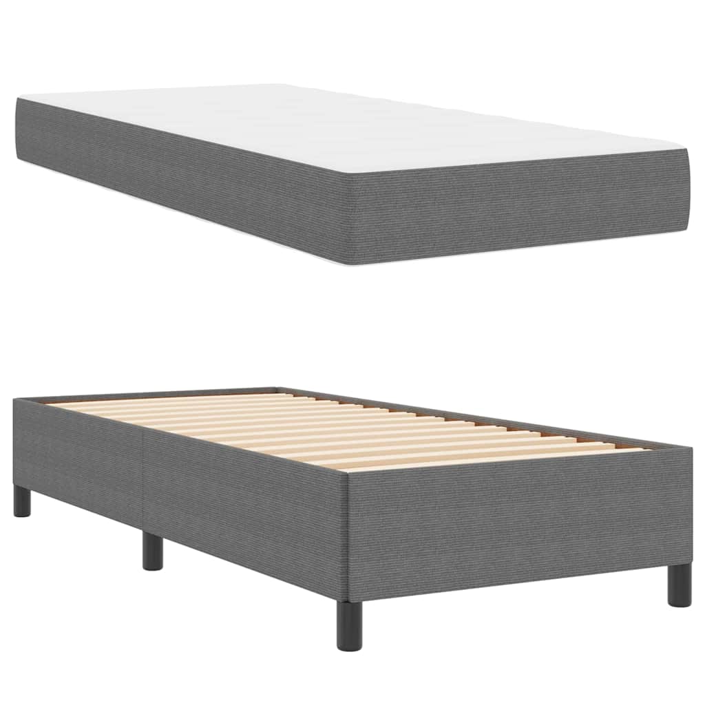 Estructura de cama con colchón Gris Claro 80 x 200 cm tela