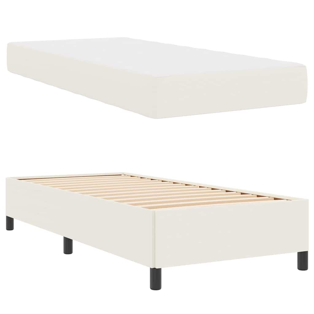 Estructura de cama con colchón Crema 80 x 200 cm tela