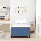 Estructura de cama con colchón Azul 80 x 200 cm tela