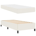 Estructura de cama con colchón Crema 90 x 190 cm tela