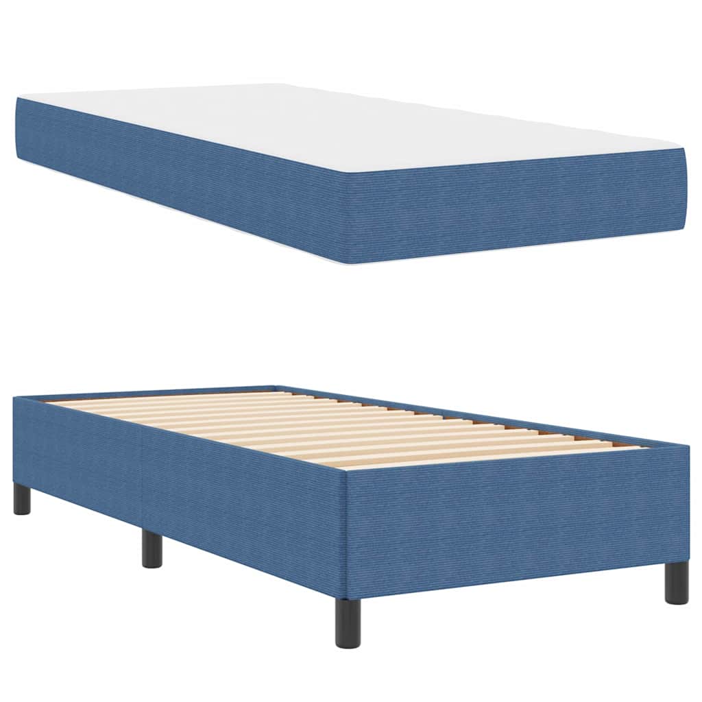 Estructura de cama con colchón Azul 90 x 190 cm tela