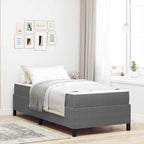 Estructura de cama con colchón Gris Claro 90 x 200 cm tela
