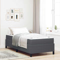 Estructura de cama con colchón Gris oscuro 90 x 200 cm tela