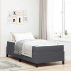 Estructura de cama con colchón Gris oscuro 90 x 200 cm tela