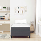 Estructura de cama con colchón Gris oscuro 90 x 200 cm tela