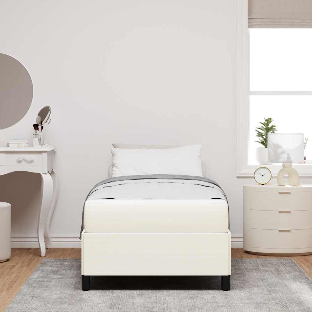 Estructura de cama con colchón Crema 90 x 200 cm tela