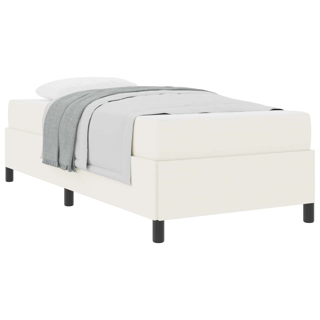 Estructura de cama con colchón Crema 90 x 200 cm tela