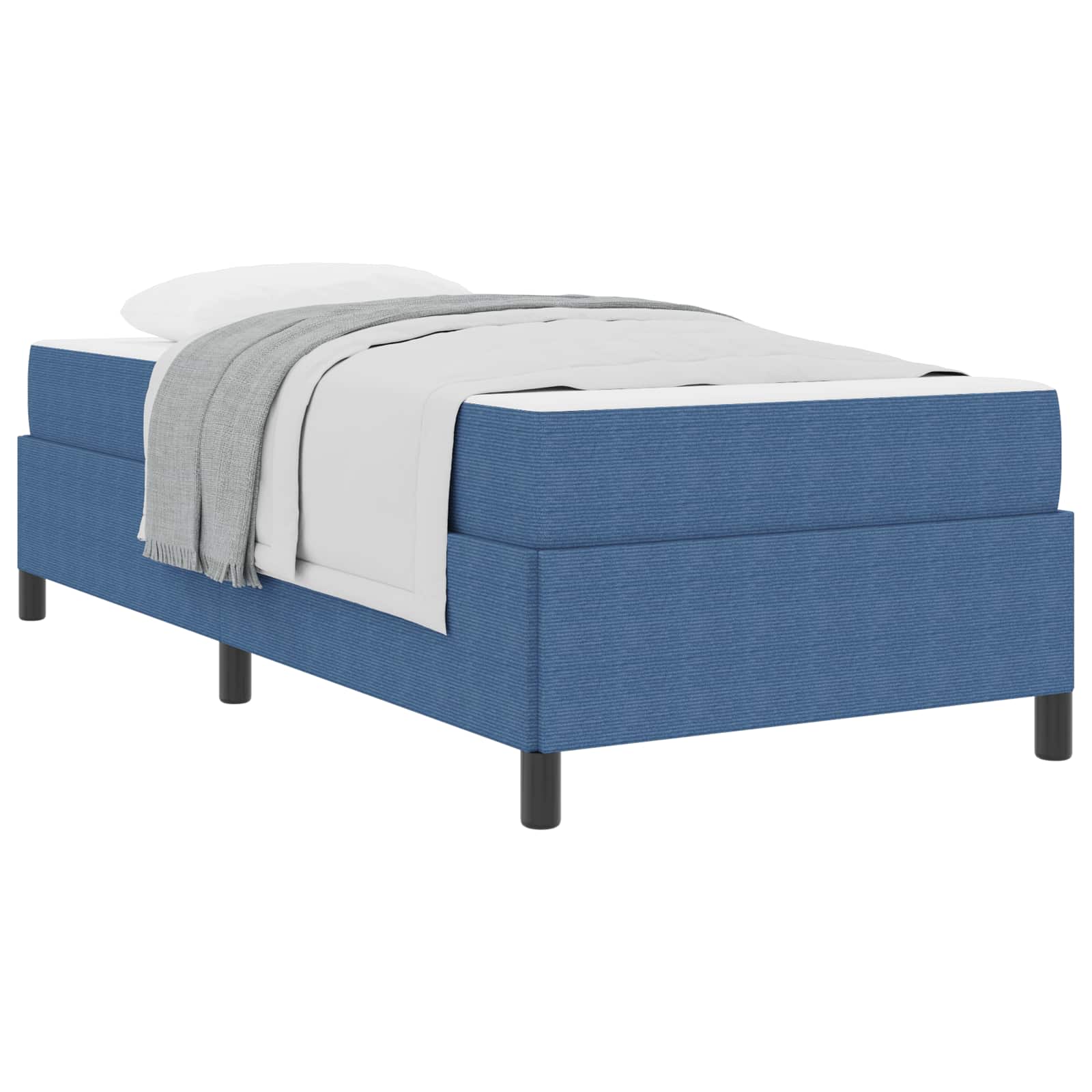 Estructura de cama con colchón Azul 90 x 200 cm tela