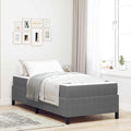 Estructura de cama con colchón Gris Claro 100 x 200 cm tela