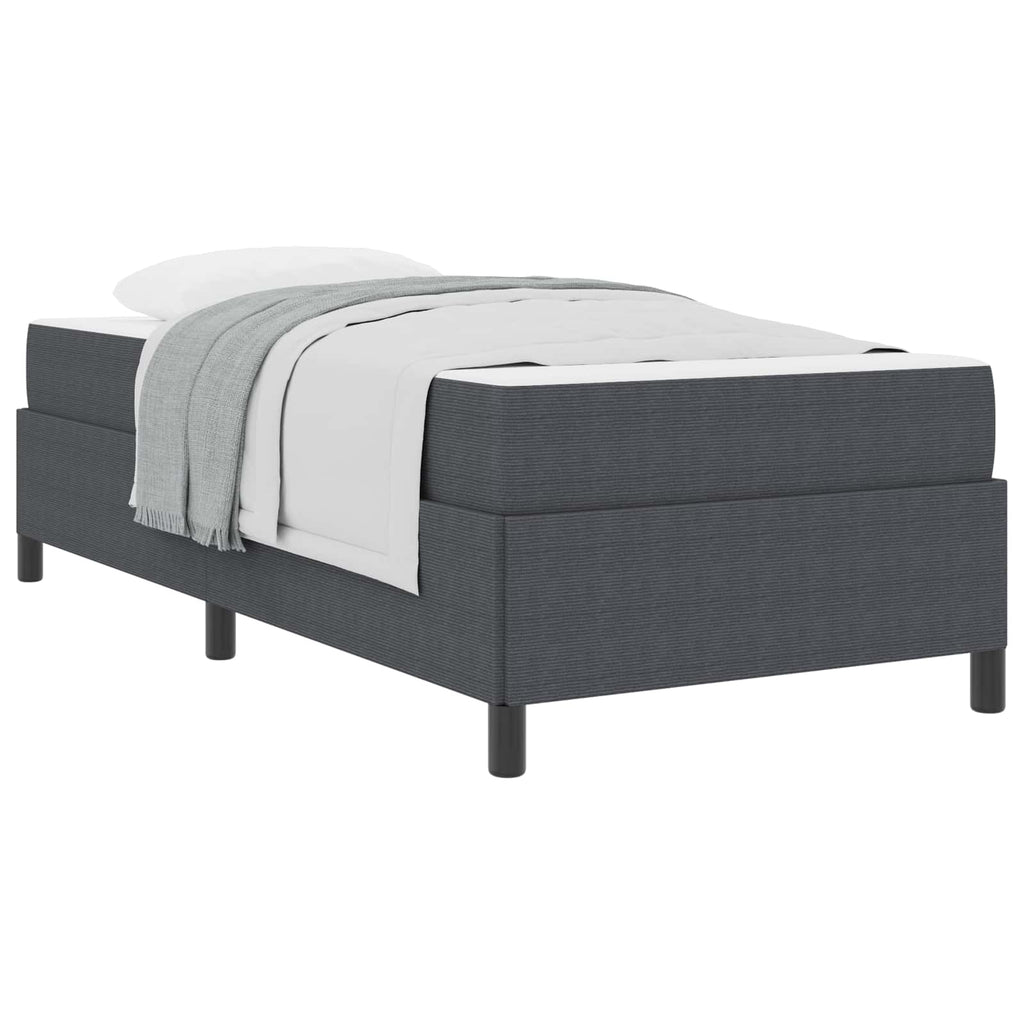 Estructura de cama con colchón Gris oscuro 100 x 200 cm tela