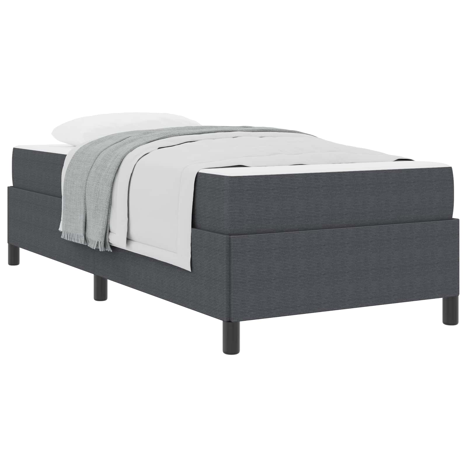 Estructura de cama con colchón Gris oscuro 100 x 200 cm tela