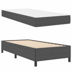 Estructura de cama con colchón Gris oscuro 100 x 200 cm tela