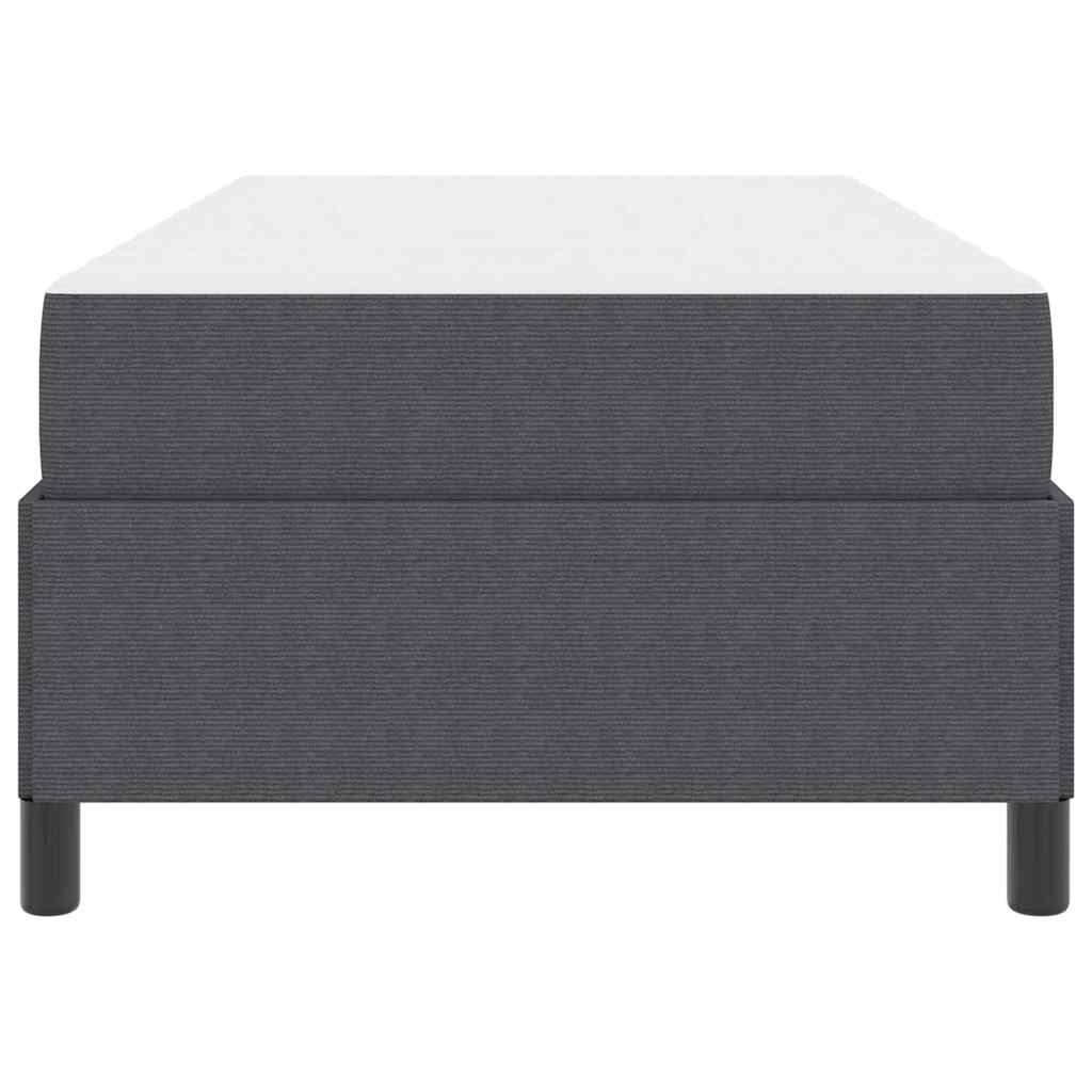 Estructura de cama con colchón Gris oscuro 100 x 200 cm tela