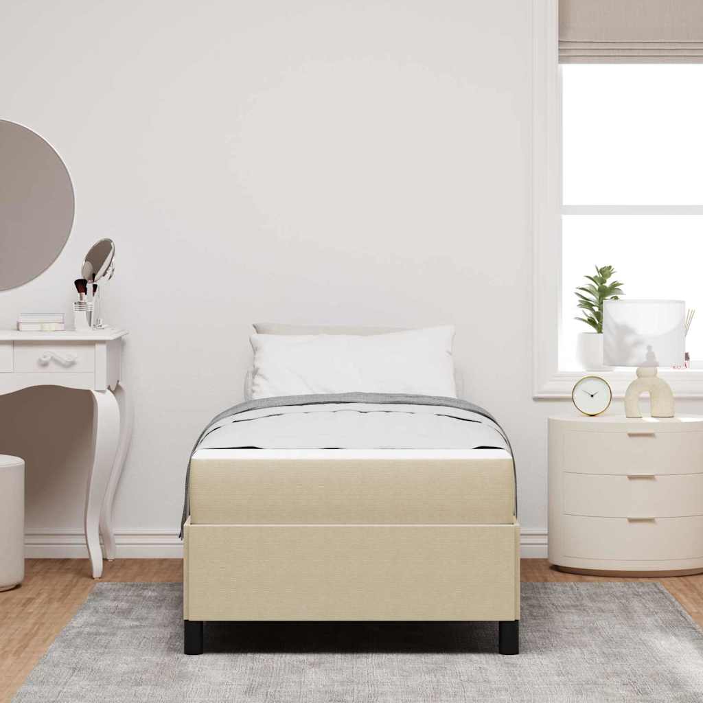 Estructura de cama Verde Claro Gris 100 x 200 cm tela