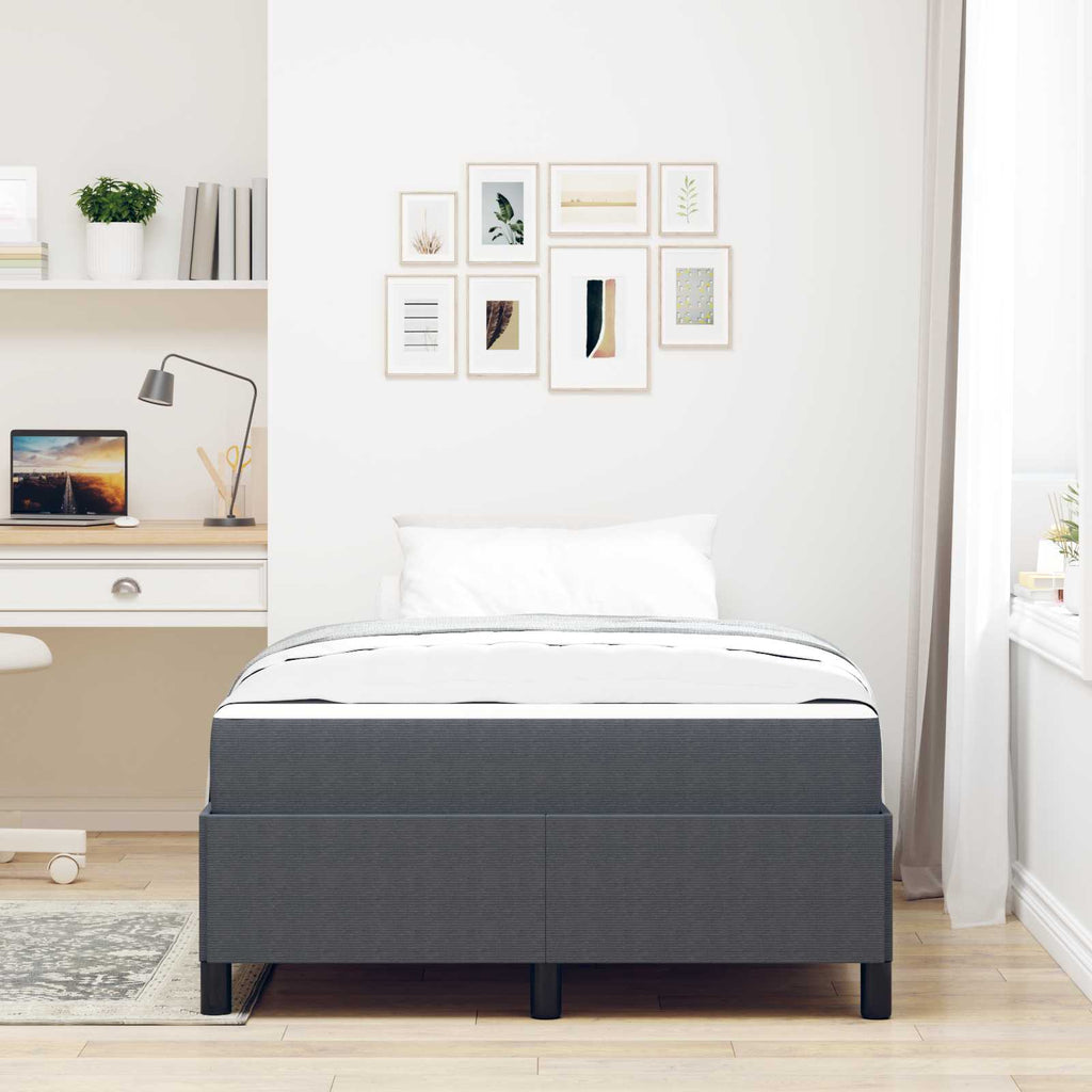 Estructura de cama con colchón Gris oscuro 120 x 190 cm tela