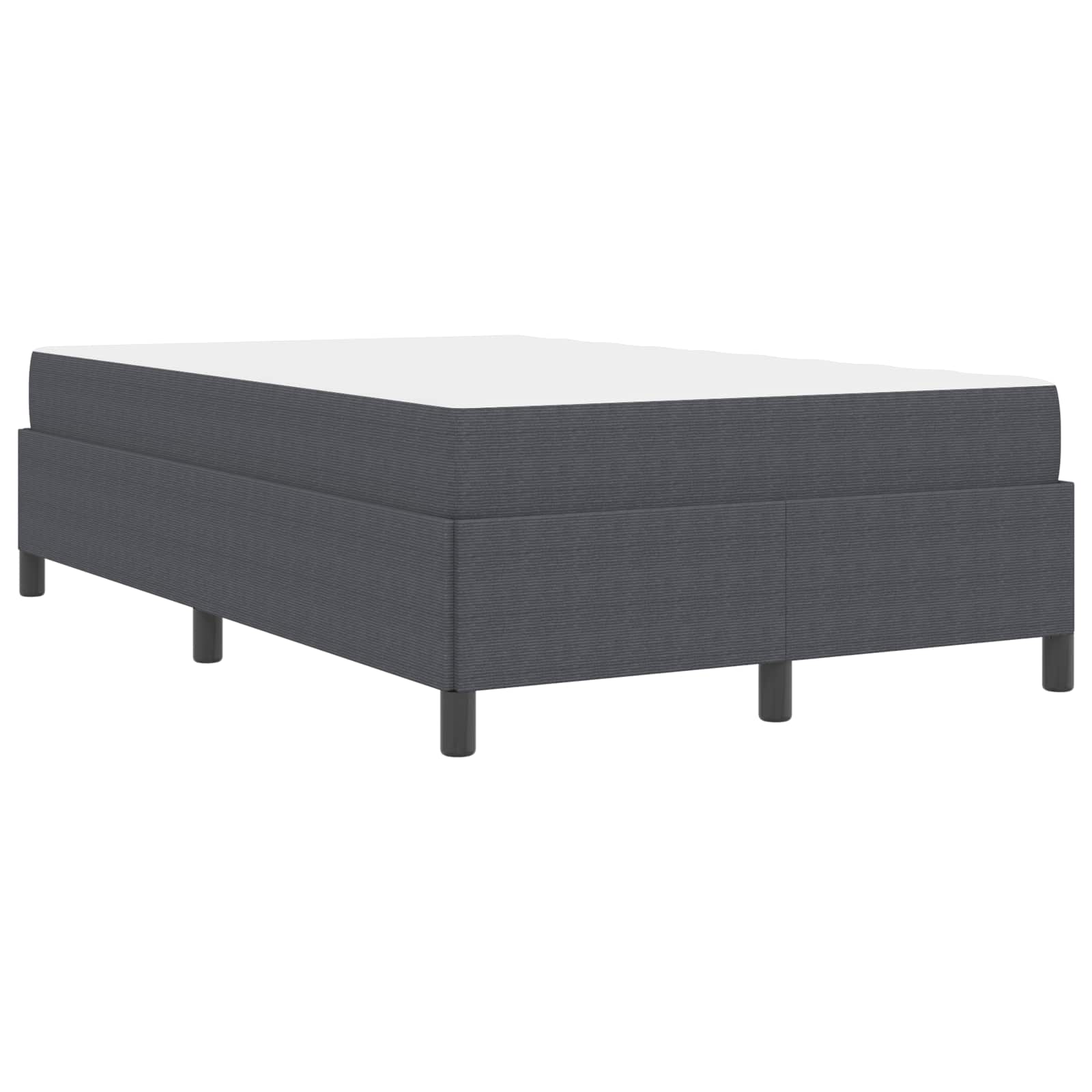Estructura de cama con colchón Gris oscuro 120 x 190 cm tela