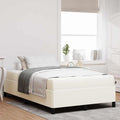 Estructura de cama con colchón Crema 120 x 190 cm tela