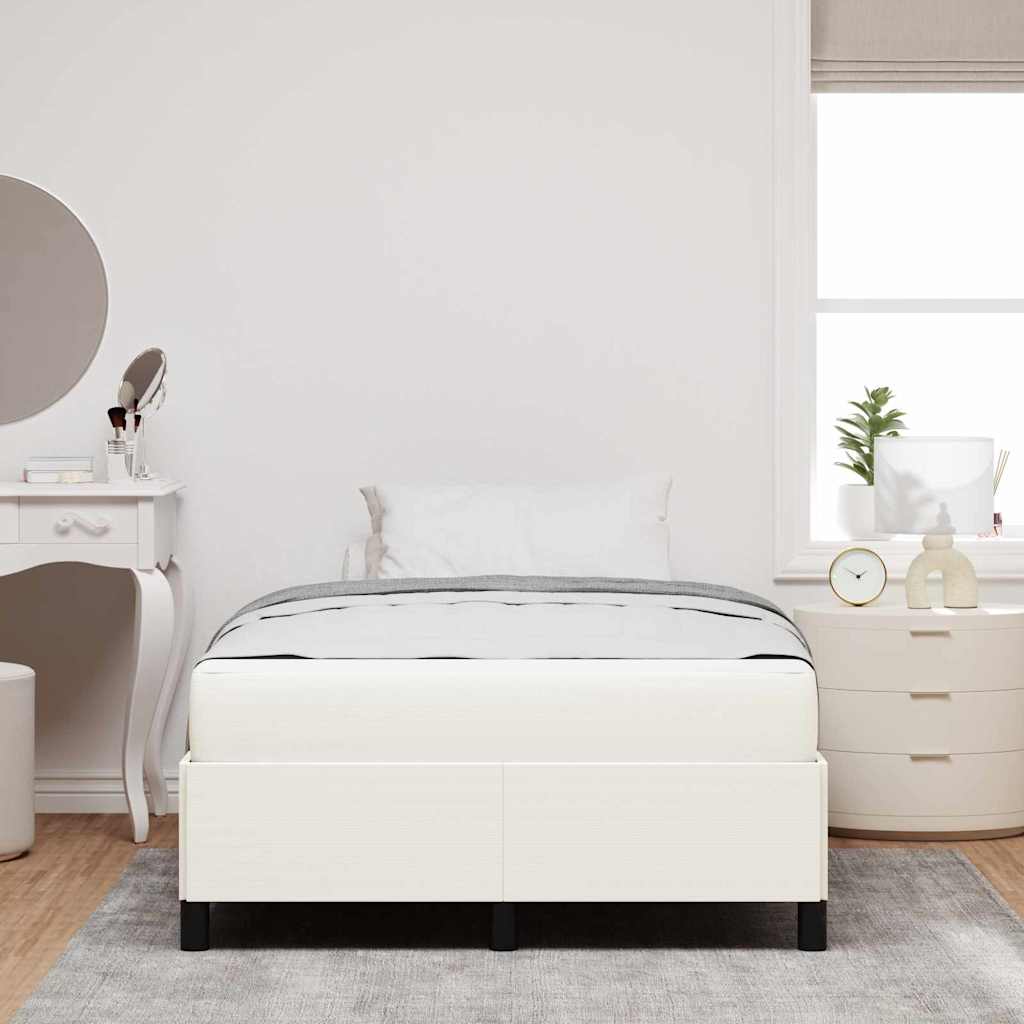 Estructura de cama con colchón Crema 120 x 190 cm tela