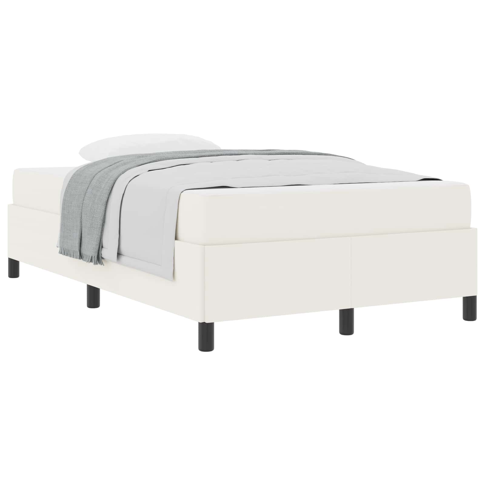 Estructura de cama con colchón Crema 120 x 190 cm tela