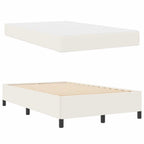 Estructura de cama con colchón Crema 120 x 190 cm tela
