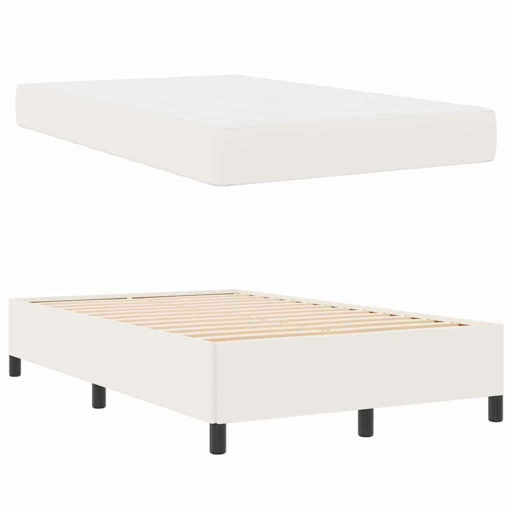 Estructura de cama con colchón Crema 120 x 190 cm tela