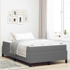 Estructura de cama con colchón Gris Claro 120 x 200 cm tela