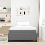 Estructura de cama con colchón Gris Claro 120 x 200 cm tela