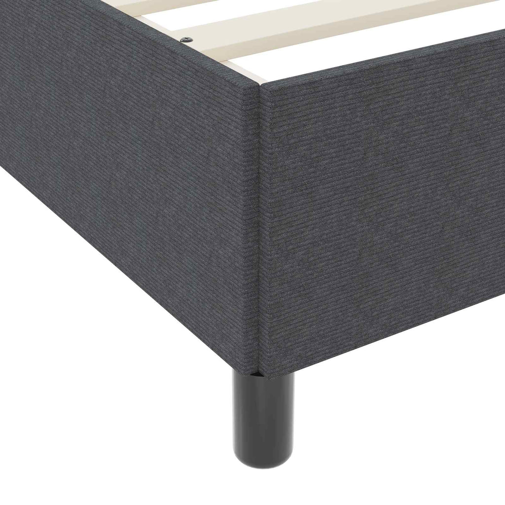 Estructura de cama con colchón Gris oscuro 120 x 200 cm tela