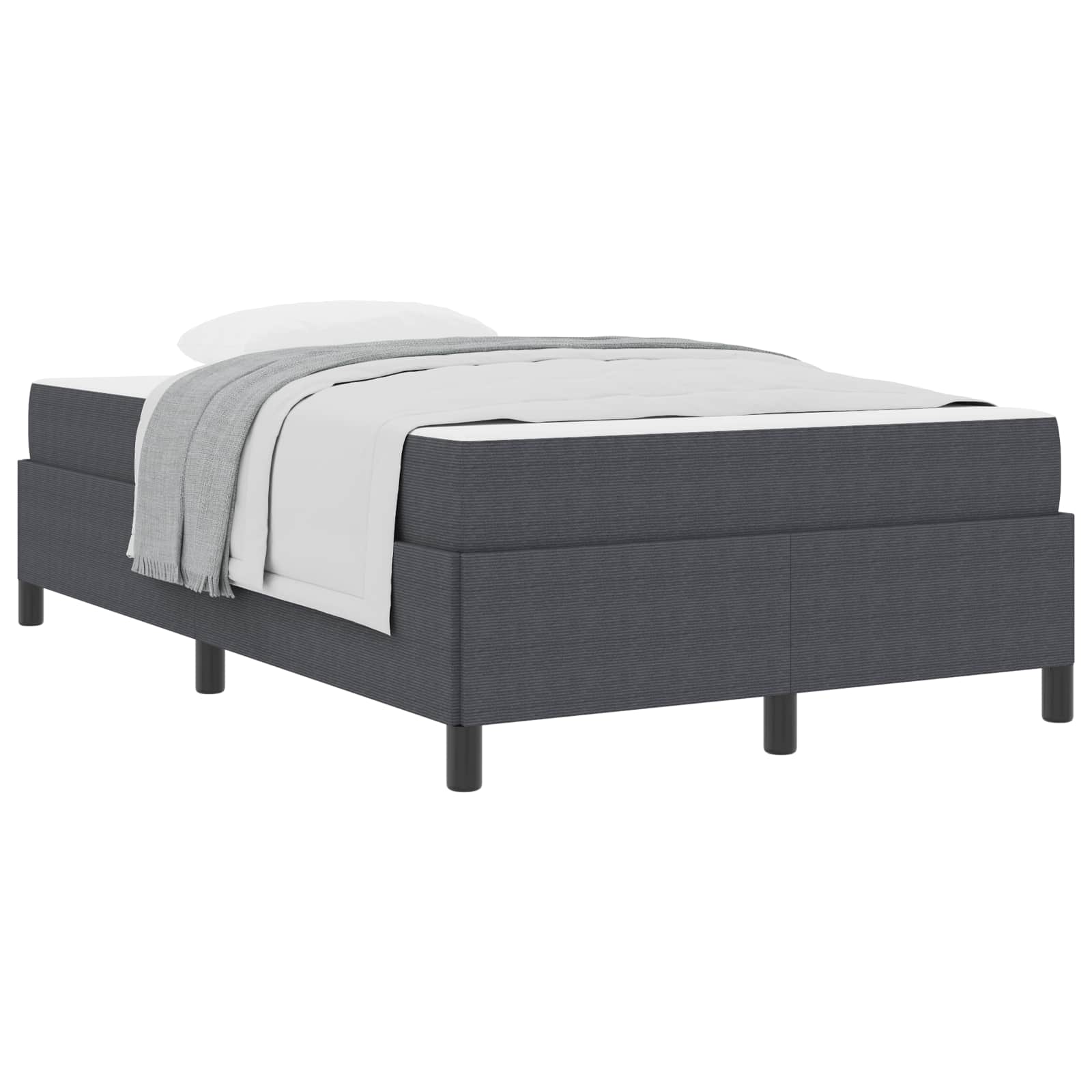 Estructura de cama con colchón Gris oscuro 120 x 200 cm tela