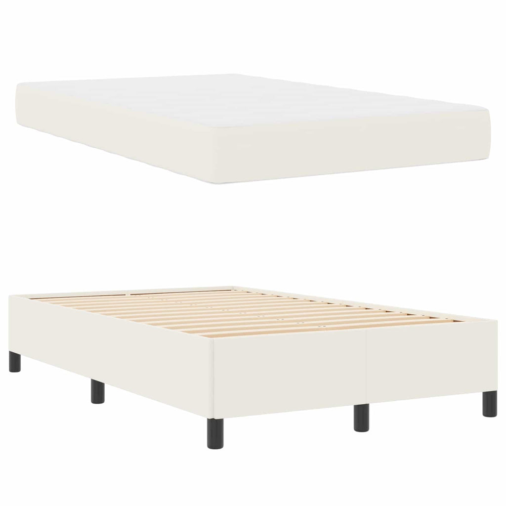 Estructura de cama con colchón Crema 120 x 200 cm tela