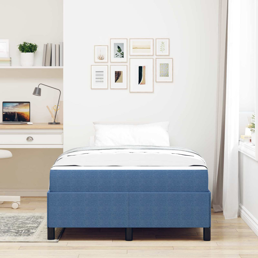 Estructura de cama con colchón Azul 120 x 200 cm tela