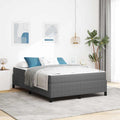 Estructura de cama con colchón Gris Claro 140 x 190 cm tela
