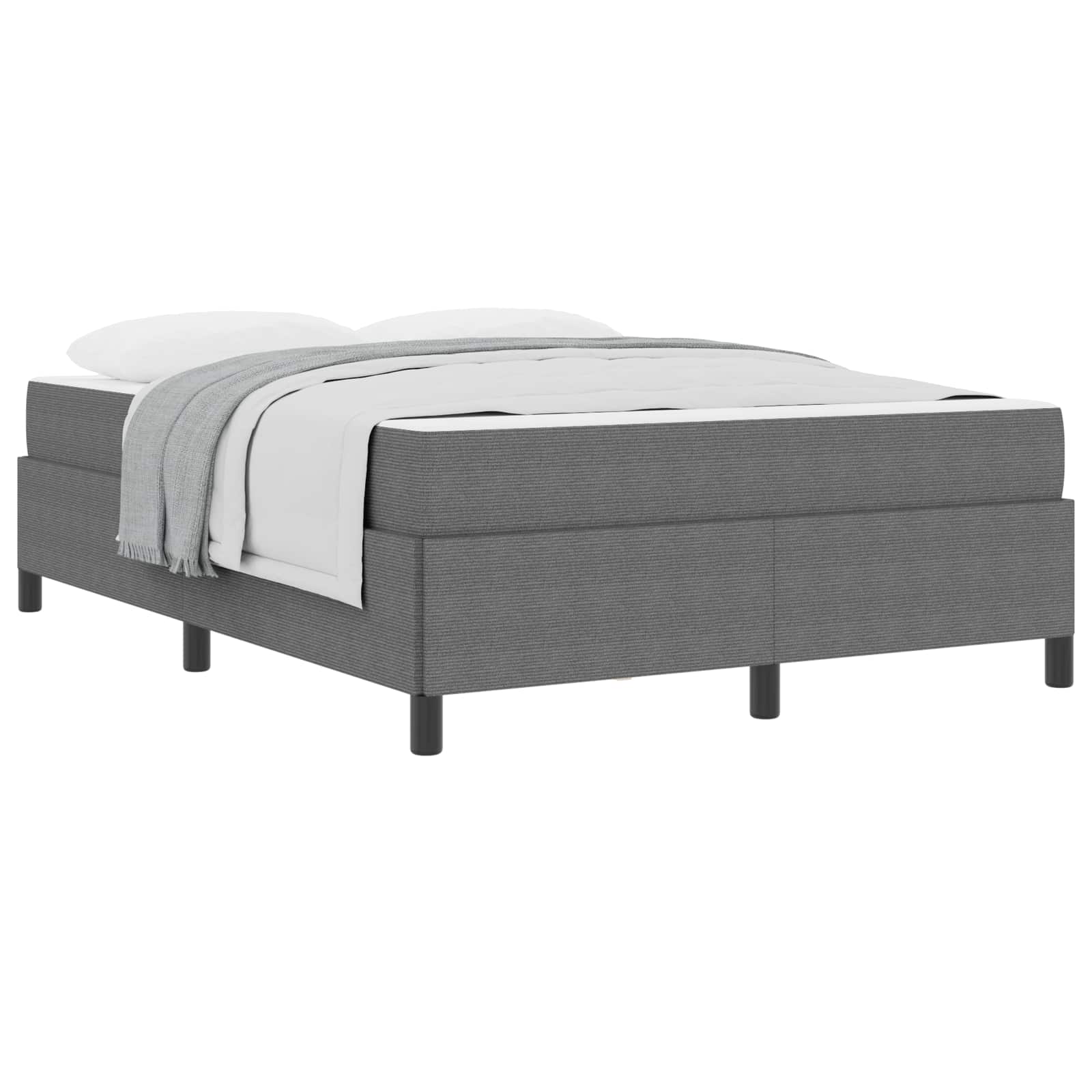 Estructura de cama con colchón Gris Claro 140 x 190 cm tela