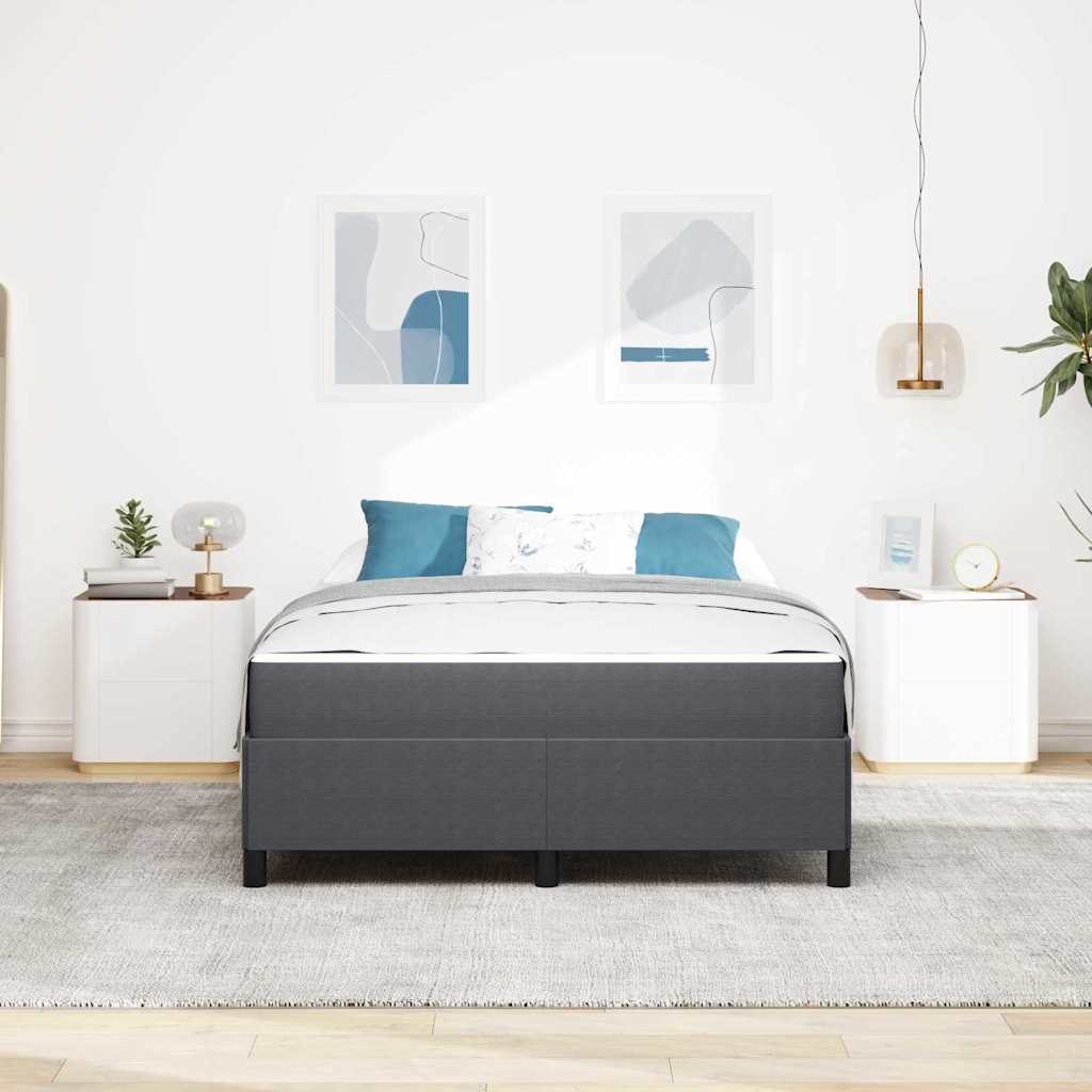Estructura de cama con colchón Gris oscuro 140 x 190 cm tela