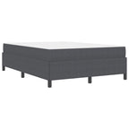Estructura de cama con colchón Gris oscuro 140 x 190 cm tela
